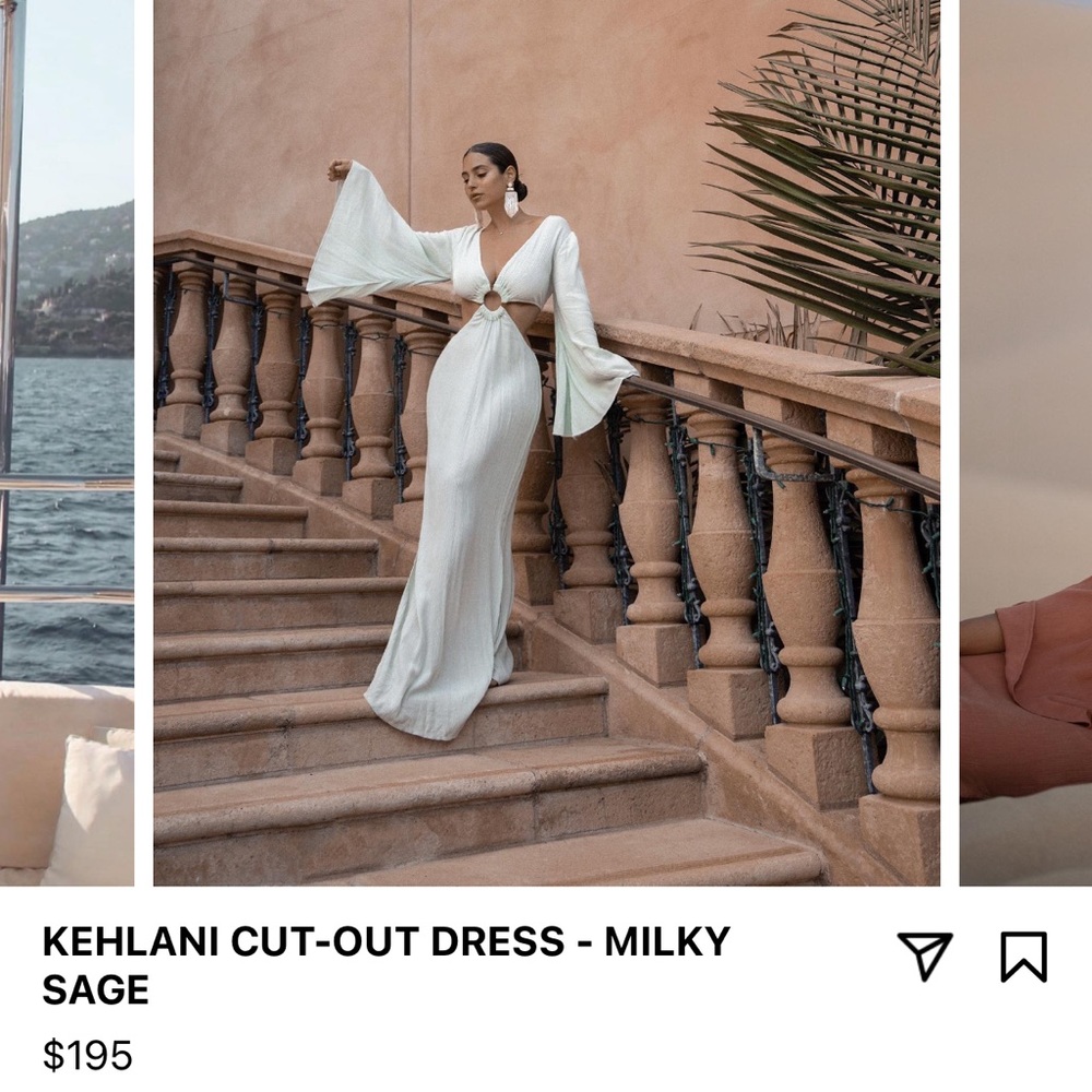 Kadimah Kelanih cut out maxi dress in sage